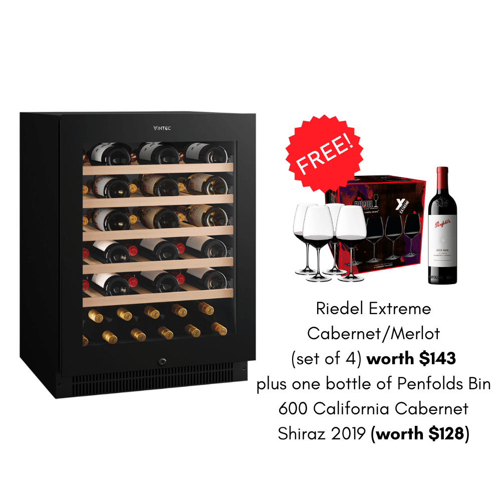 Vintec LUXE Single Zone Wine Cabinet VWS820SCB-X - Grand Vin Pte Ltd