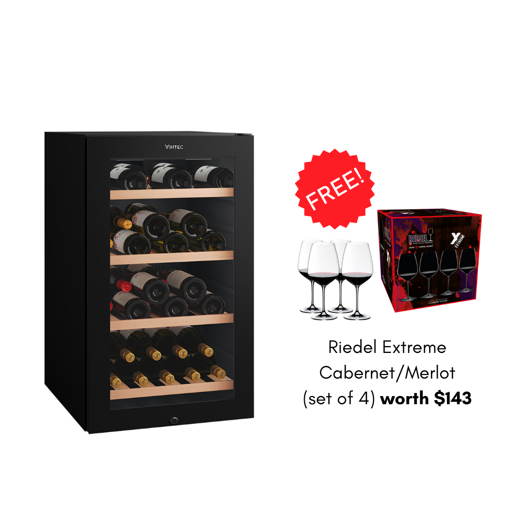 Vintec Wine Cabinet LUMIERE NOIRE 35 VWS830FCB-X - Grand Vin Pte Ltd