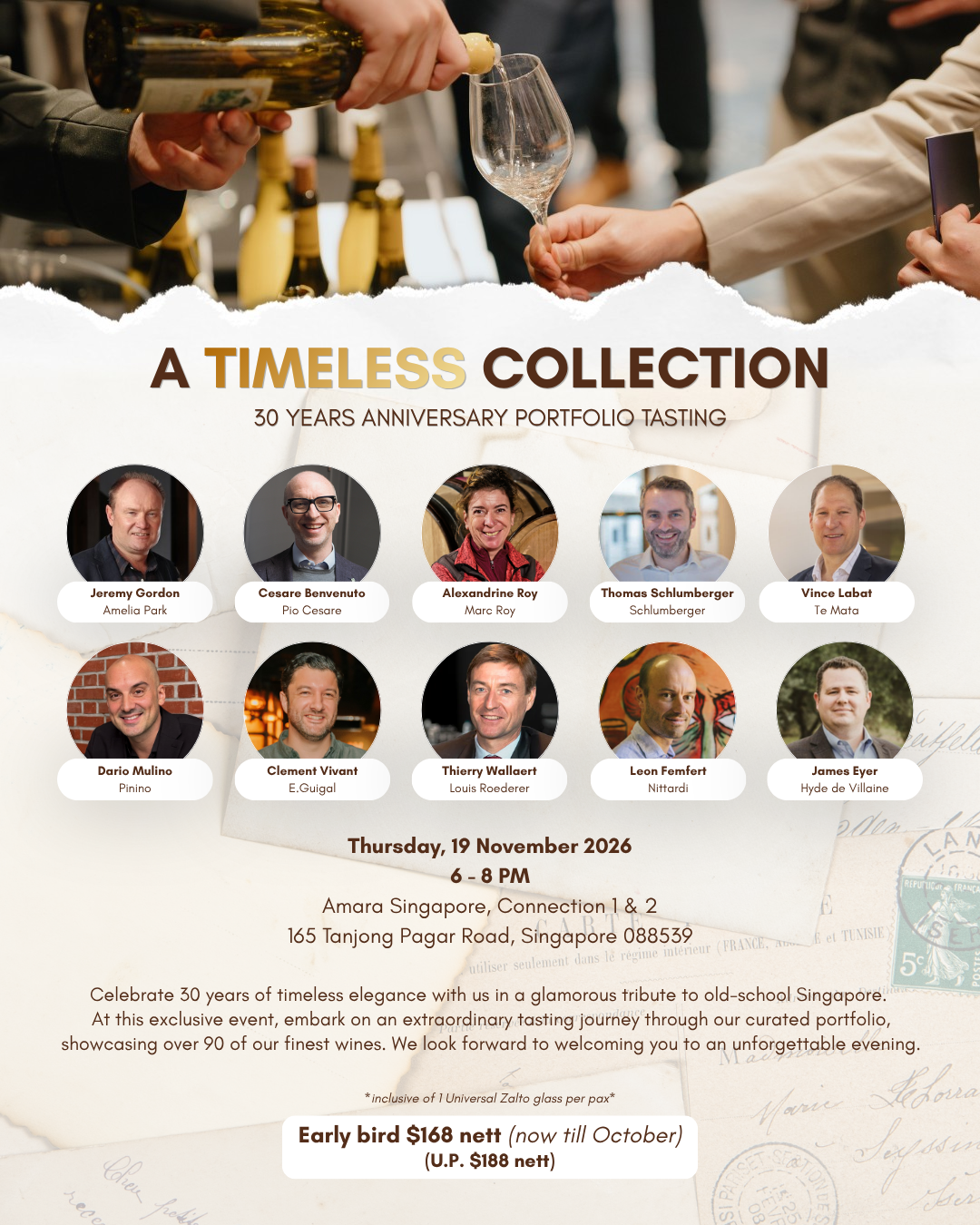 [19 Nov] A Timeless Collection - 30 years Anniversary Portfolio Tasting at Amara Singapore