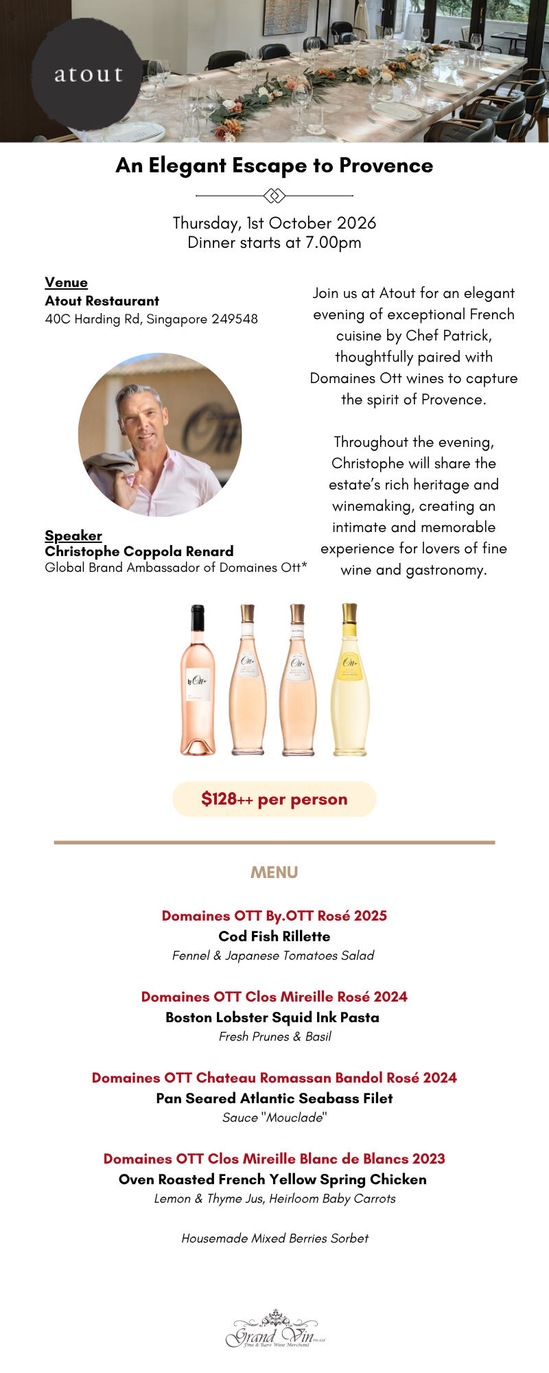 [1 Oct] An Elegant Escape to Provence at Atout Restaurant