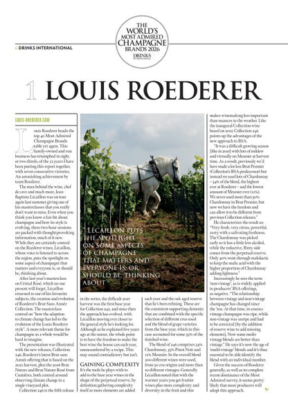 Louis Roederer Drinks International Most Admired Champagne Brands 2026 No.1 