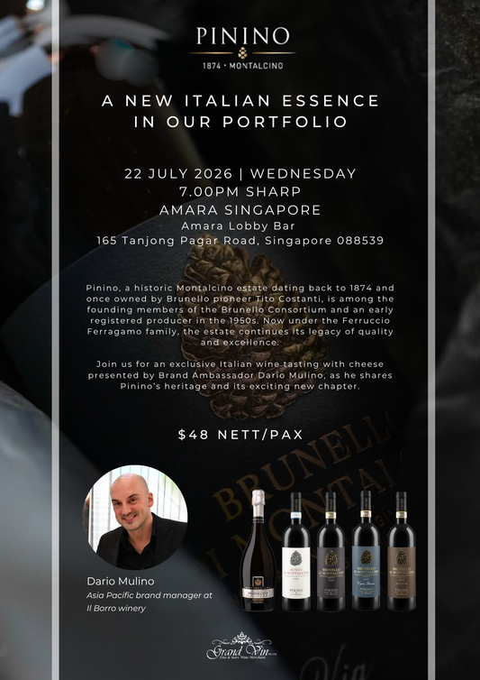 [22 July] A New Italian Essence in Our Portfolio - Pinino Tasting Event at Amara Singapore