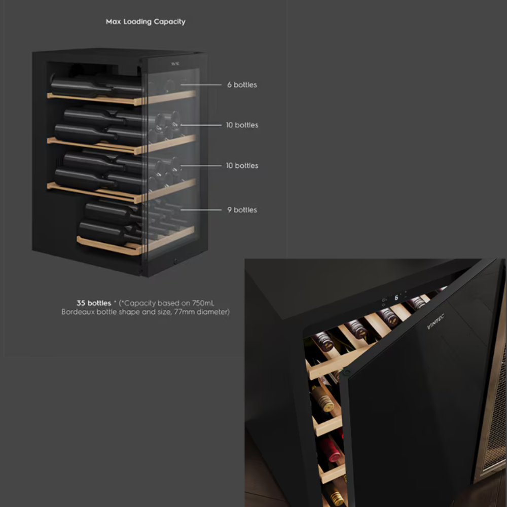 Vintec Wine Cabinet PURE NOIRE 35 VWS830FAS-X