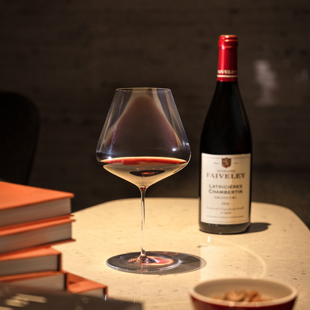 Zalto Burgundy Glass shot on table - Grand Vin Pte Ltd